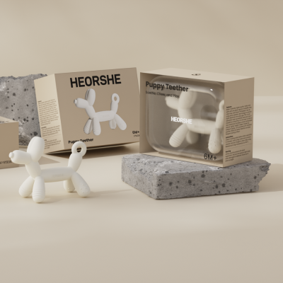 HEORSHE silikoninis kramtukas PUPPY | BALTAS