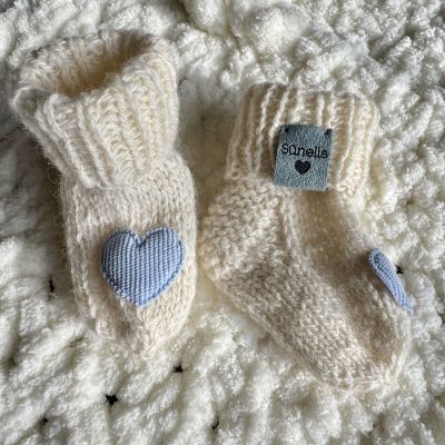 Vilnonės kojinytės naujagimiui "SŪNELIS"
